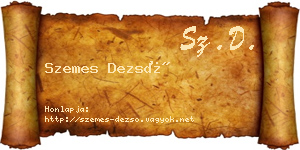 Szemes Dezső névjegykártya