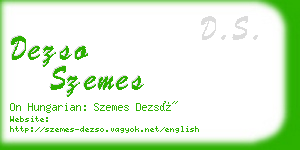 dezso szemes business card